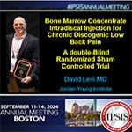 Dr David Levi and his research team, including Sara Tyszko PA and Dr. Scott Horn, were honored with the "Best Clinical Study Abstract" award at the Annual International Pain and Spine Intervention Society meeting.